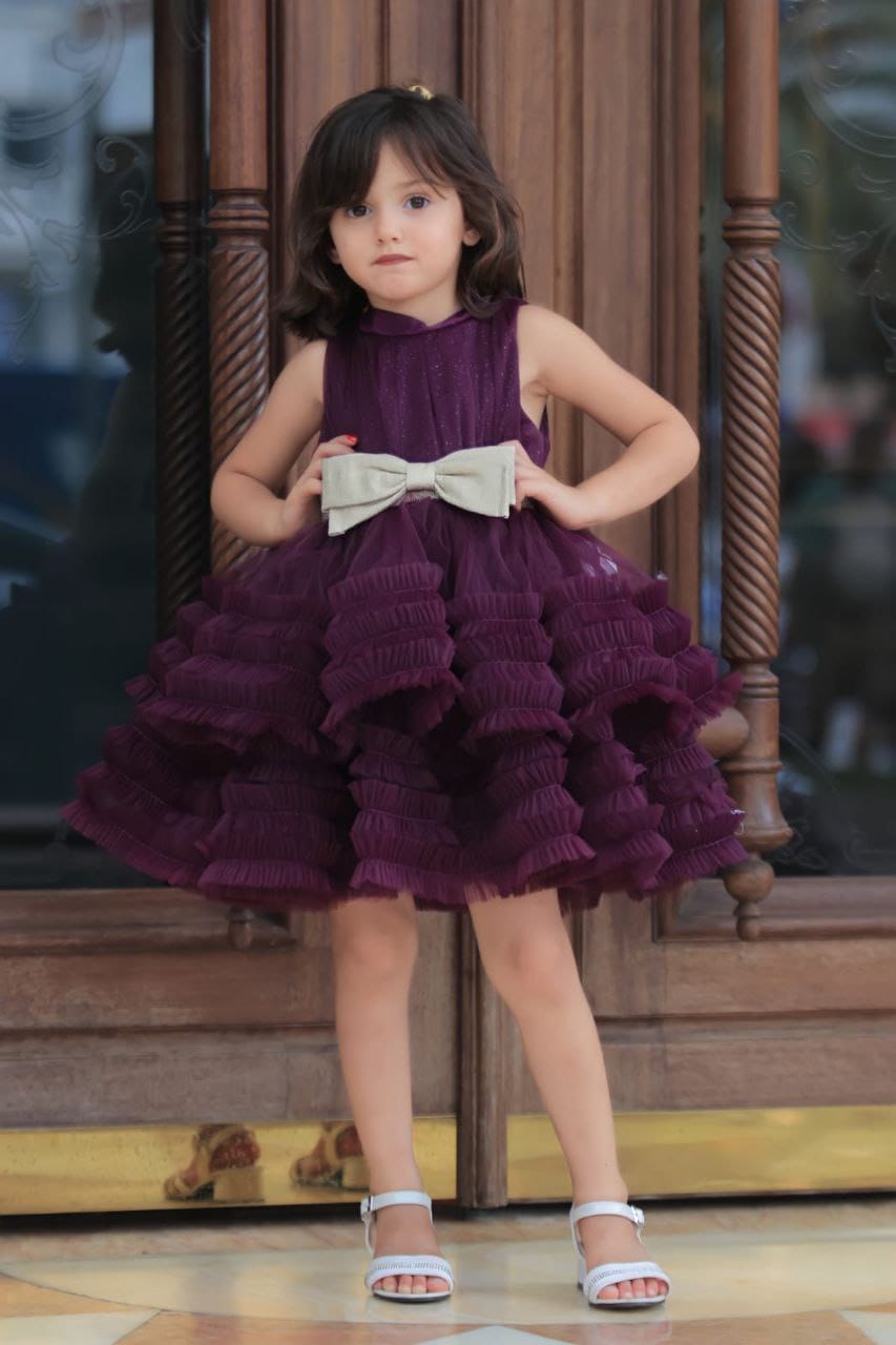 Kasandra Deep Purple Kids Dress