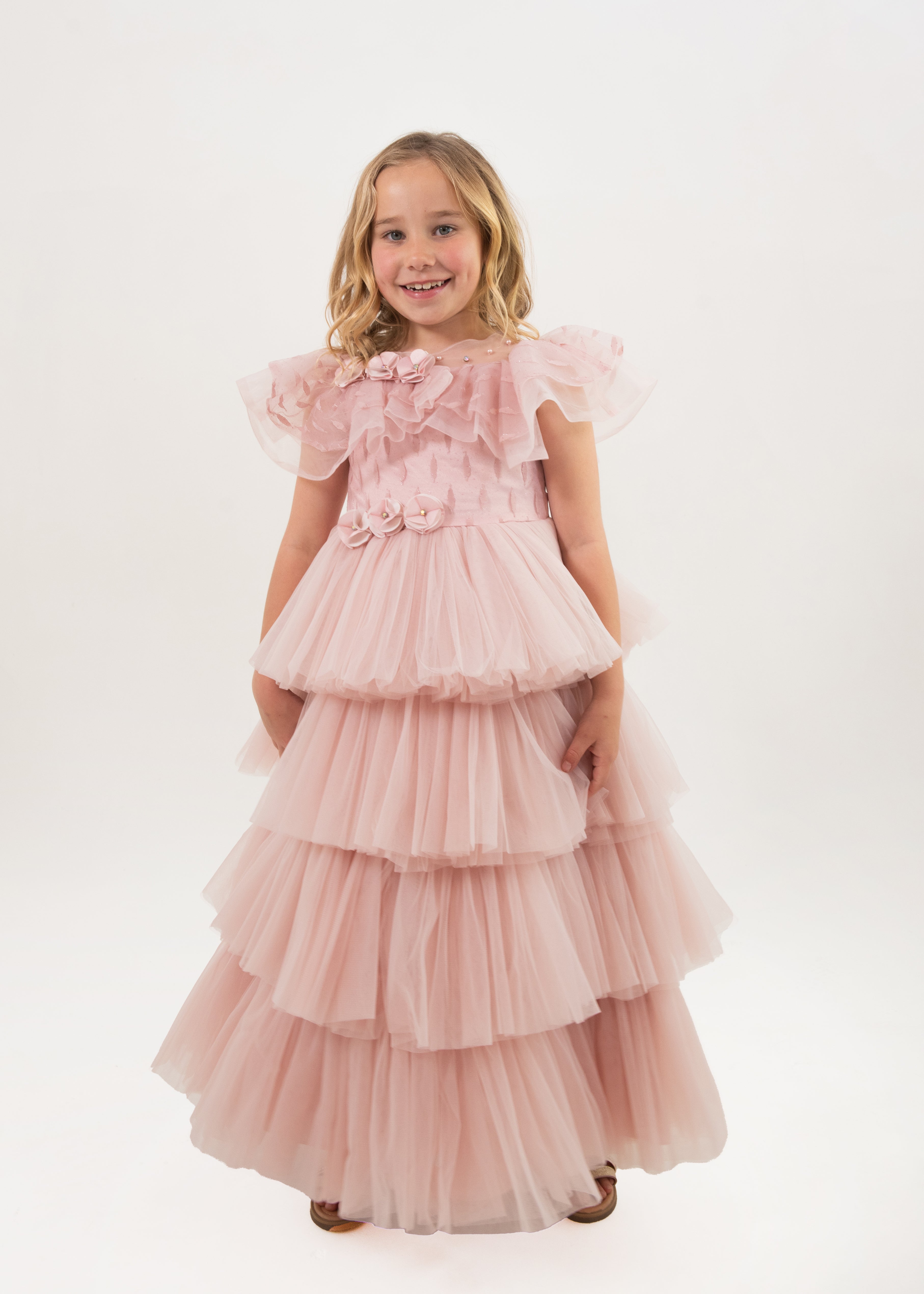 Princess Ava Tiered Tulle Gown for Kids