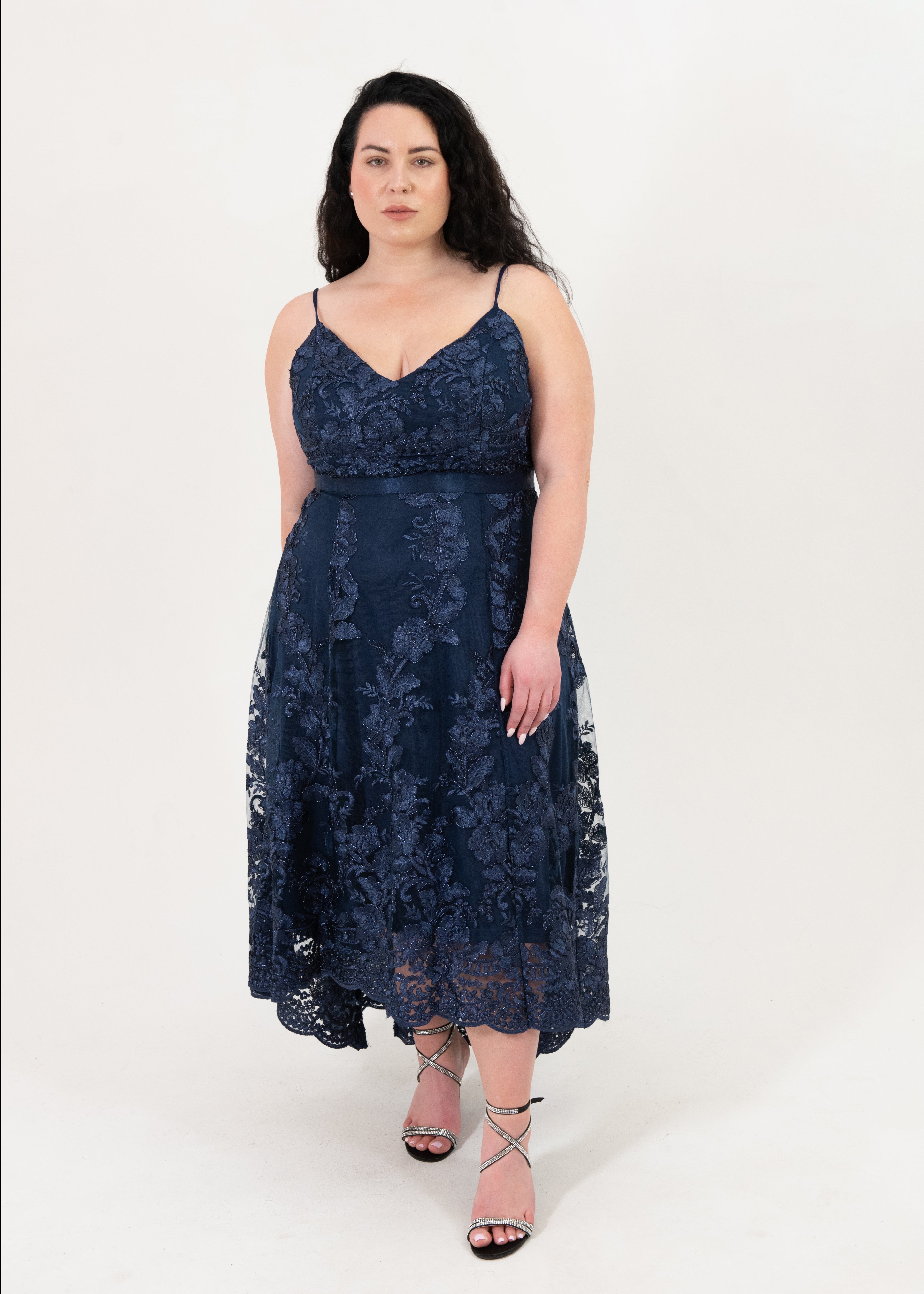 Emma Enchanted Midnight Spaghetti Lace Dress